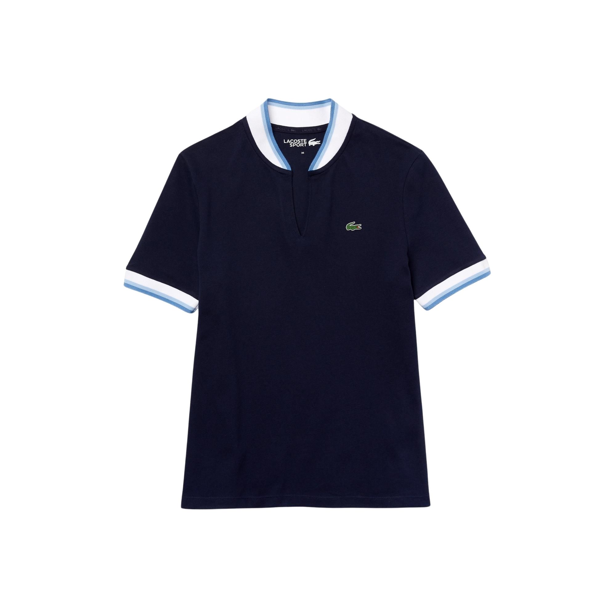 15: Lacoste Sport Fit Stretch Piqué Dame Polo Navy Blue/White